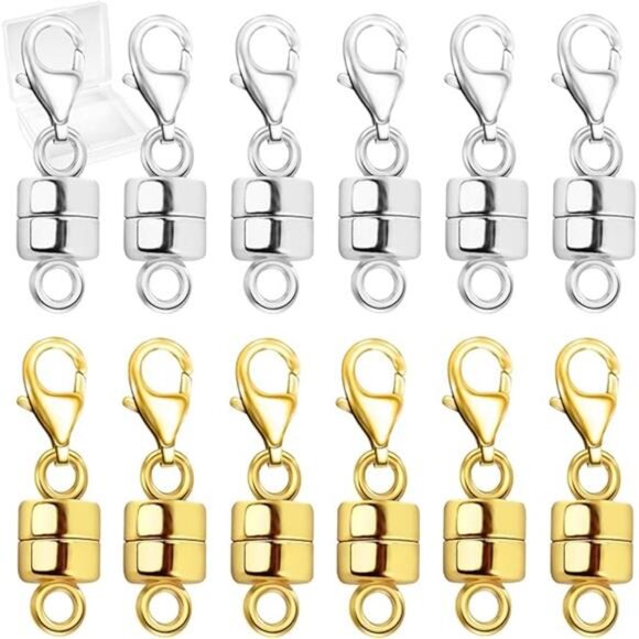 Gold Silver Magnetic Necklace Clasp Extender Easy Jewelry Bracelet Connector - Picture 7 of 7